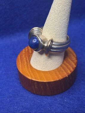Sterling Silver Ring with Blue Lapis Cabochon